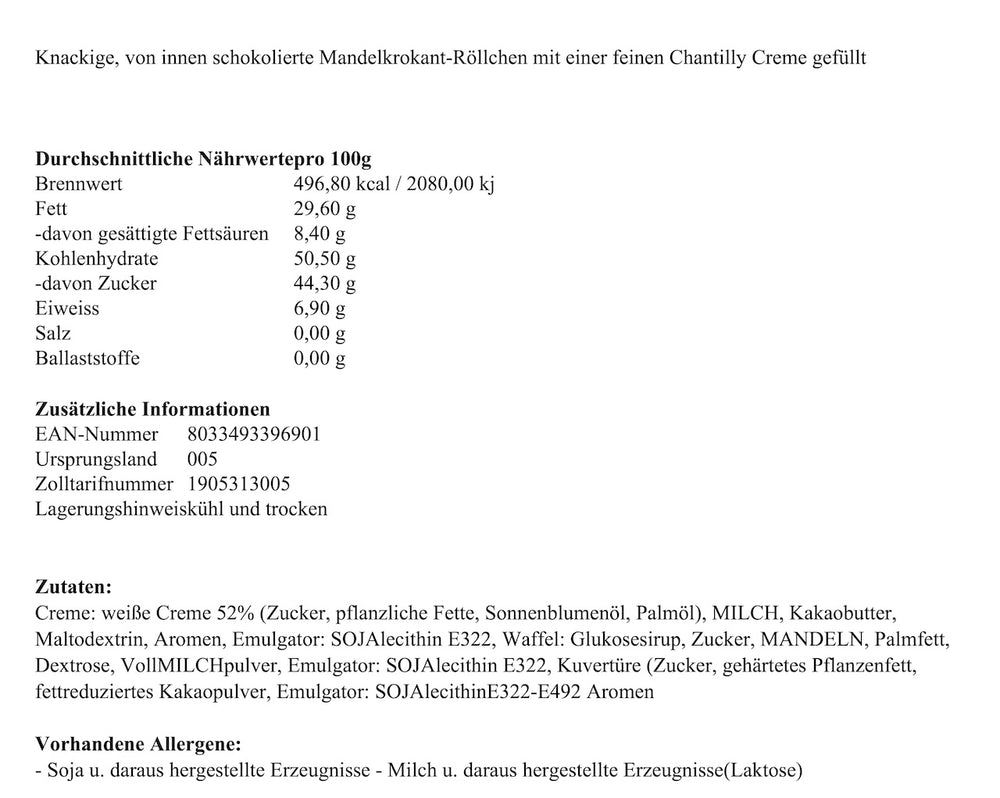 Gefüllte Mandelkrokant-Röllchen