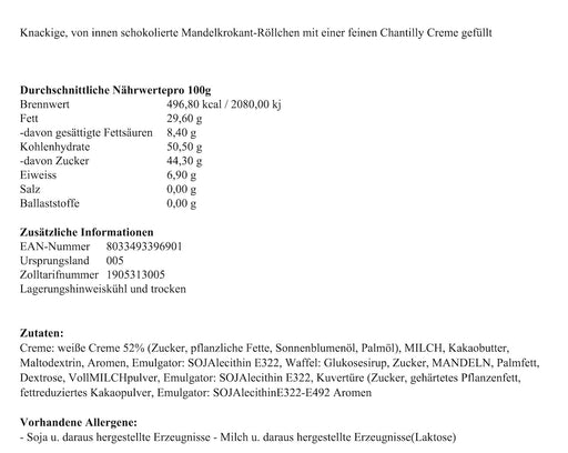 Gefüllte Mandelkrokant-Röllchen