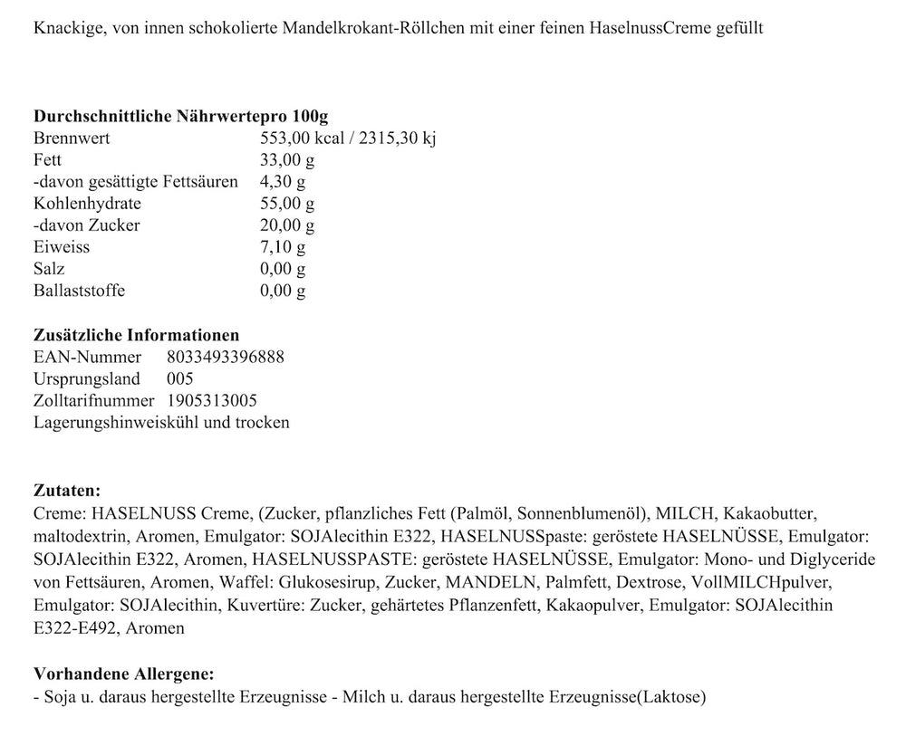 Gefüllte Mandelkrokant-Röllchen