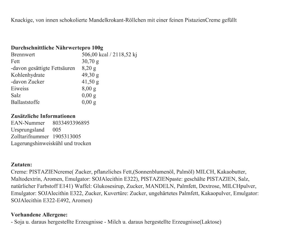 Gefüllte Mandelkrokant-Röllchen
